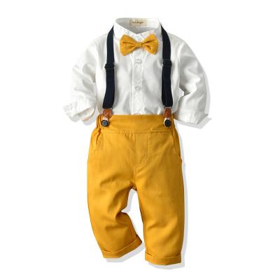 China Casual Toddler Baby Boy Clothing Set Gentleman Short Sleeve Shirt+Suspender Shorts 2PCS Outfits Newborn Boy Clothes Set for sale