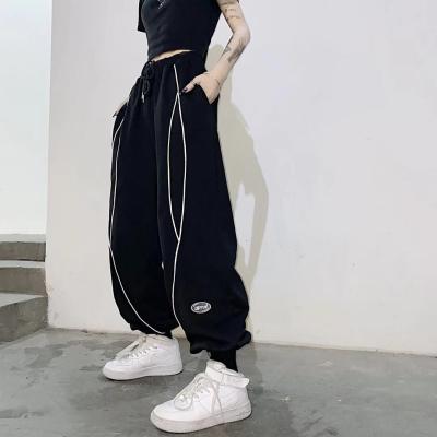 China Newest Design Leisure Hip Hop QUICK DRY Black Loose Sports Harem Wide Leg Pants For Women for sale