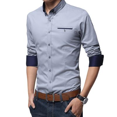 China Men Long Sleeve Business Shirt Male Cotton Dress Shirts Breathable Casual Social Formal Slim Office Shirt for sale