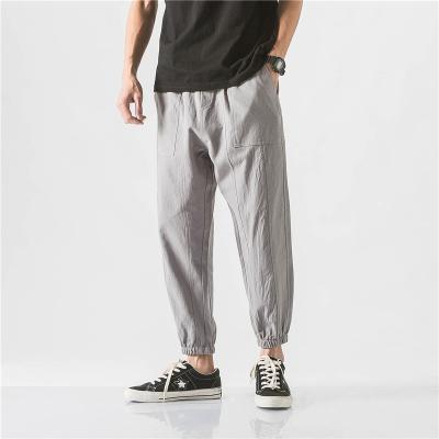 China Custom Hip Hop Men Jogger Anti-wrinkle Casual Loose Cotton Breathable Canvas Pants for sale