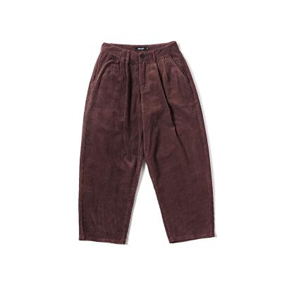 China 2021 Fashion Anti-wrinkle Cargo Retro High Quality Loose Breeches Men's Casual Corduroy Pants for sale