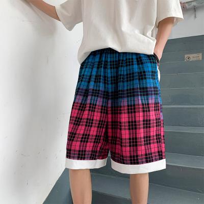 China 2021 Summer Men's Loose Leg Plaid Men's Shorts Shorts QUICK DRY Slim Straight Men's Casual Cargo Pants for sale