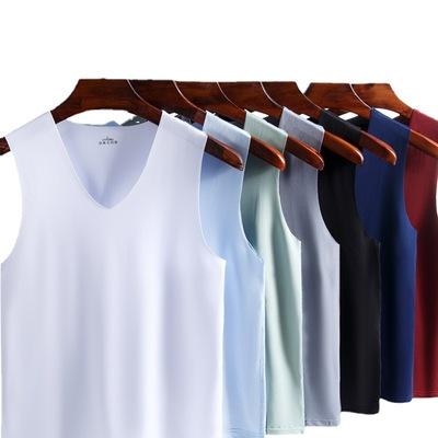 China QUICK DRY Silk Seamless Tops Summer Silk Singlet Shirt Mens Bodybuilding Muscle Guys Fitness Sleeveless Vest S-5XL for sale