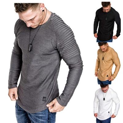 China Newest Men's Sport Folding T-shirt Plain Long Sleeve Casual Slim Fit QUICK DRY T-shirt for sale