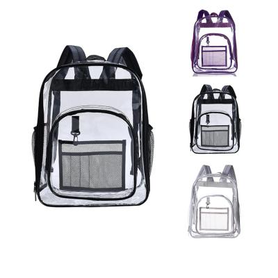 China Custom Waterproof Bag Outdoor School Backpacks Waterproof PVC Logo Clear Transparent Waterproof Backpack for sale