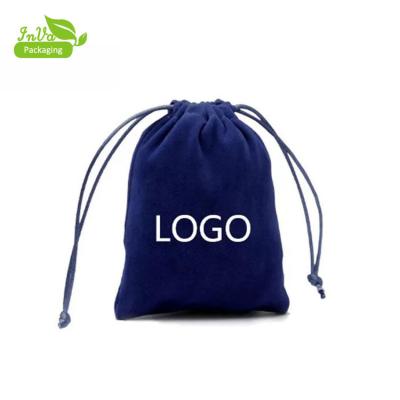 China Recyclable Custom Logo Printed Custom Printed Drawstring Shoe Bags Small Mini Jewelry Velvet Drawstring Bag for sale