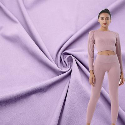 China Double Faced Hot Selling 230GSM Polyester Spandex Quick Dry Breathable Double Brushed Fabric Matte Stretch Yoga Wear Fabric For Gaiters for sale