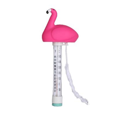 China Water Treatment Swimming Pool Pond Water Thermometer Baby Swimming Pool Burst Flamingo Resistant Floating Thermometer for sale