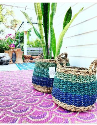 China Cheap Floor Mat Straw Mats Washable Plastic Woven Outdoor Rug For Decks Picnic Blanket for sale