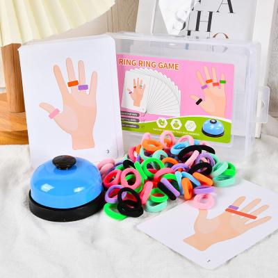 China Wooden Finger Ring Children Battle Kindergarten Game Parent-child Game Color Knowledge Interactive Tabletop Toys for sale