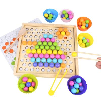 China Memory Training Two-in-One Memory Chess Clip Beads Game Baby Exercise Using Wooden Early Memory Sticks Education Training Toys for sale