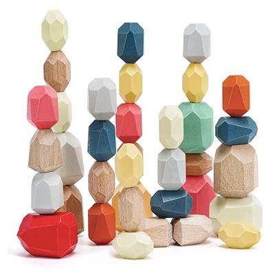 China INS Rainbow Earlier Education Building Blocks Stacked High To Build Stones Hand-eye Coordination Colorful Stacked Early Education Set Gift Toy for sale