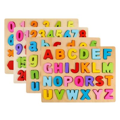 China Wooden Puzzle Alphabet Number Early Education Study Learning Board Alphabet Board Enlightenment Educational Toys for sale