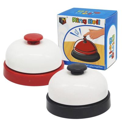 China Wooden Game Hand Press Collect Bell Competition Answer Bell Call Front Desk Serving Table Bell Pampers Ring for sale