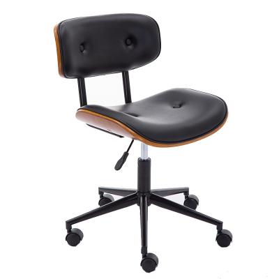 China Eco-friendly contemporary fashion bar stool living room furniture walnut black leather commericail furniture for sale