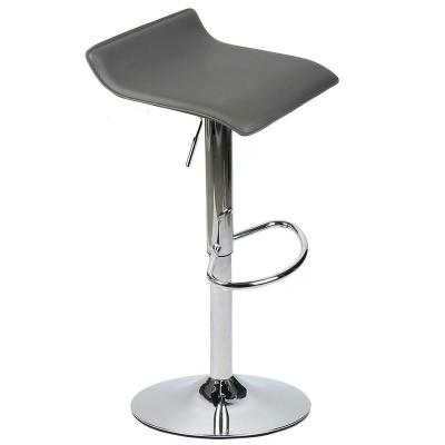 China Eco-Friendly Contemporary Vinyl Bar Stool Curved Counter Swivel Adjustable Barstools With Chrome Base for sale