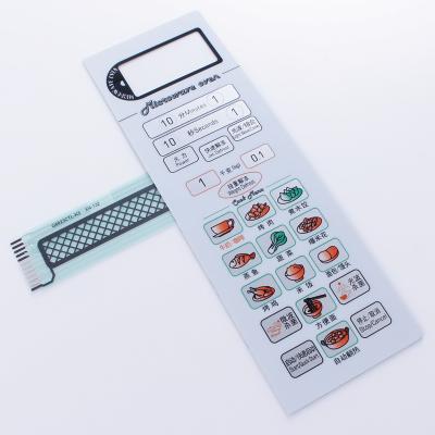 China Metal Button Device Control Panel Label Sticker Silk Screen Printing Front Panel Graphic Overlay Panel for sale