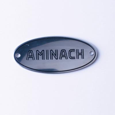 China New Design Aluminum Metal Nameplate Anodized Sign Plaque Brass Stainless Steel Asset Tag Label Metal Logo for sale