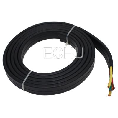 China Flat Flexible Traveling Cable for Crane or Conveyor in Black Jacket for sale