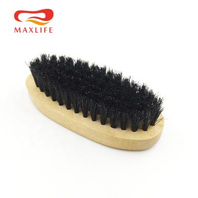 China Hot Selling Soft Pig Hair Wooden Shoe Brush Hog Stiffens Wooden Shoe Polish Brush for sale