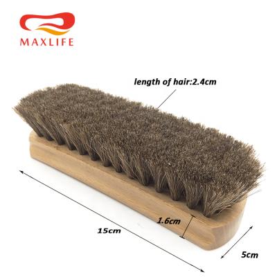 China Wooden Horsehair Shoe Sweep Leather Polish Brush Leather Cleaning Brush for sale