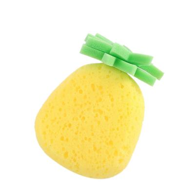 China Sustainable Bath Sponge Fruit Natural Material Kids Baby Bath Sponge Safety Soft Fruit Shaped Bath Shower Sponge for sale