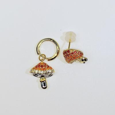 China TRENDY Mushroom 925 Silver Crystal Minimalist Jewelry For Mothers Day Gift Earring for sale