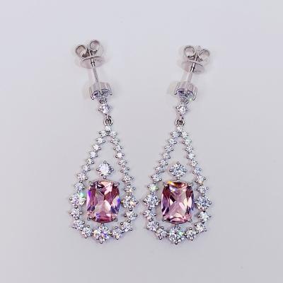 China CLASSIC Colorful Zirconia Women's Drop Dangle Earrings Women's Luxury Geometric Unique Earrings For Women for sale