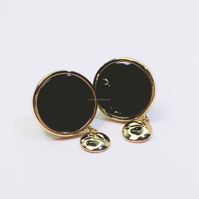 China Stud Earrings Shape 925 Sliver Gold Plated Earrings Jewelry Women Black Ceramic Stud Earrings for sale