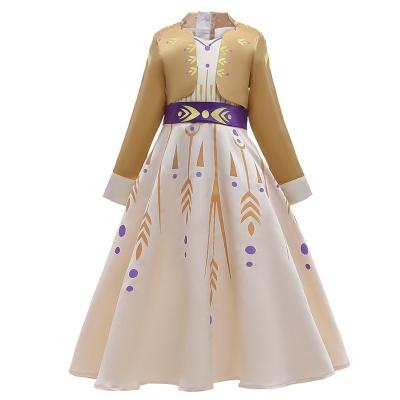 China Dancewear TPM1438 Snow Queen 2 Anna Dress Up For Girl Long Sleeve Both Pieces Snow Queen Fancy Costume Kids Fake Dress Dresses for sale