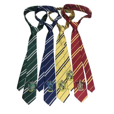 China Cheap Harry Potter logo promational tie boys polyester stripe necktie high quality custom school nonprofits style tie for sale