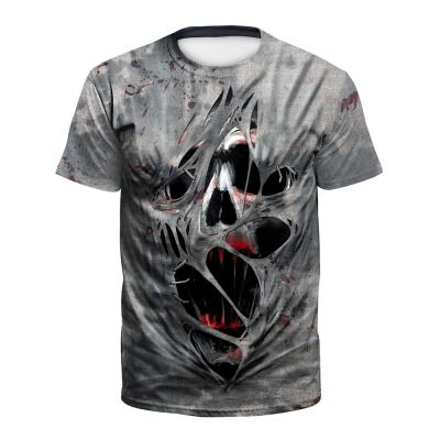 China Wholesale Round Neck T-shirt Summer Shorts 3D T-shirt Copy Ghost Cool Factory Cotton Custom Printing T-Shirt For Men for sale