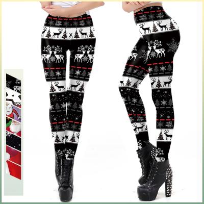 China 88% Polyester + 12% Spandex Christmas New Arrival 3D Print Leggings High Waist Yoga Fitness Pants 2021 For Cool Girl Women for sale