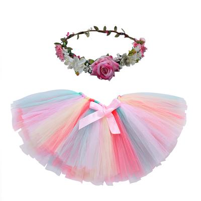 China Polyester Cute Girl Tulle Puffy Tutu Dress For Little Girls Summer Dress For Kid Flower Girl Fairy Dress Headband Set for sale