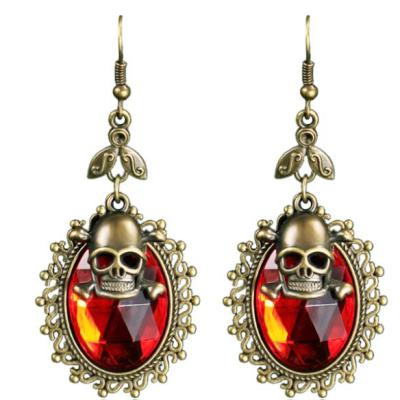 China Vintage New Arrival Fashion High Quality Jewelry Gothic Halloween Skull Stud Earrings For Women for sale