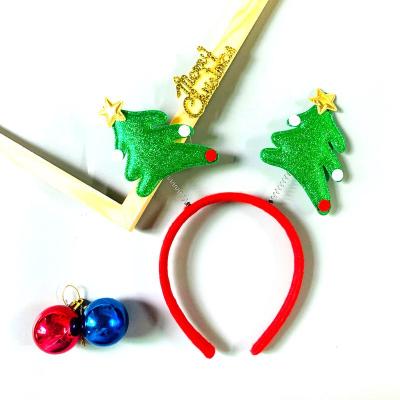 China Christamas Decoration Christmas Tree Headband Santa Snowman Hairband Accessories with Glitters for sale