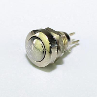 China SPST Momentary Push Button Momentary Switch 2Pin IP67 Mini Metal Round 8mm for sale