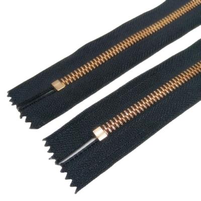 China Latest High Quality Universal Design Y Nickel Free Teeth Brass Metal Dress Zipper for sale