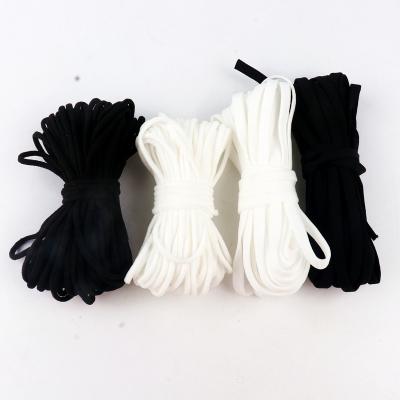 China Wholesale Adjustable Soft Elastic Sewing Black White Rope Mask Rubber Band Ear Arming Rope Mask Accessories 3mm 5mm Mask Rubber Band for sale