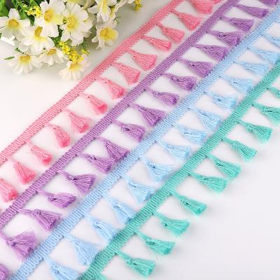 China Wholesale Water Soluble Lace Trimmings Like Tassel Fringe Lace Cotton Fringe Lace Up 4.5cm Color Polyester Garment Accessories for sale