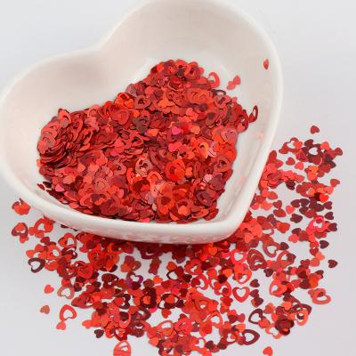 China Nail Art 4mm Hollow Heart Laser Glitter PET Sequins For Nail Art Decoration Body Art Painting Nail DIY Decor Ultrathin Nail Sequin for sale