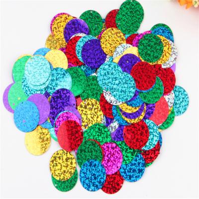 China PVC 25mm Single Side Hole Sequins 10g Sequins Factory Direct Sale Large Flat Round Loose Sequins Decoration Sequins For Crafts for sale