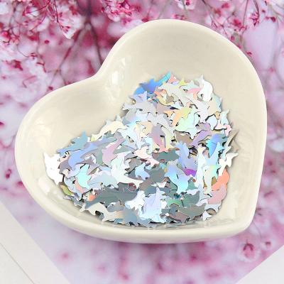 China Top Selling 10mm Nail Art Dolphin Shaped Ultra-thin PET Order-Friendly Sequins Laser Sparkles Mini Nail Sequin For Nail Art Decoration for sale