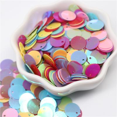 China Viable Hot Sale 10mm Flat Round Sequins with Side Hole Sewing Sequin Sewing Sequin 1CM Garment Accessories PVC Loose Sequin Sequin Craft for sale