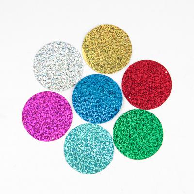 China Large Sequins 40mm Viable High Quality PVC Flat Round Loose Silver Sequin Laser Glitter Adorn Sequins Craft Sequins Accessories for sale