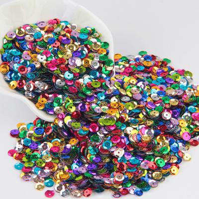 China 6mm Viable Color Paillette PVC Sequin Cup Round Loose Sequin ab Open Sequin Sequins For DIY Sewing Wedding Craft Clothes Shoes Bags for sale