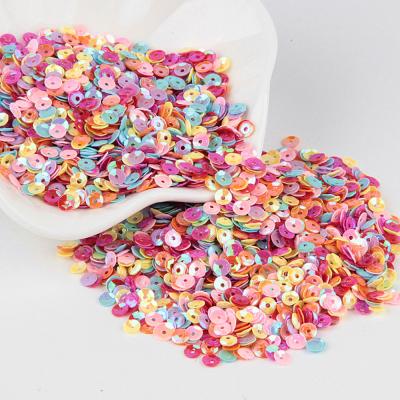 China 10g 4mm 5mm 6mm PVC Sequins Sequin Cup Loose Round Loose Round Round With Hole Sequin For Craft Embroidery Accessories for sale