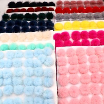 China Soft Hand Feeling/Eco-Friendly Natural Fur Pom Poms Ball 4cm 40mm Real Mink Fur Pompom Fluffy Pompoms For Ring Keychain Diy Jewelry Craft Supplies Material for sale