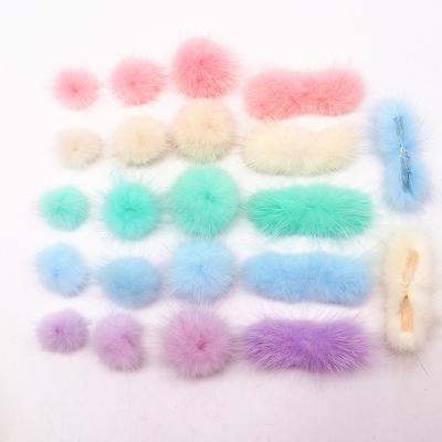 China 25/30/40 Mm Macaron Pompones Real Mink Fur Pom Poms Balls Accessories Soft Fluffy Natural Pompom Garment DIY Craft Crafts Materials for sale