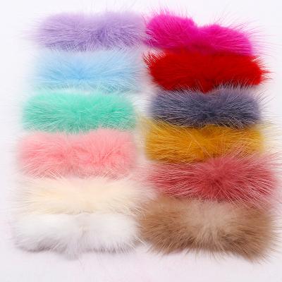 China Soft Hand Feeling/Eco-Friendly Bow Tie Fluffy Pompoms 40pcs/lot Real Mink Natural 2*6cm Fur Pompom Balls Pompom For Diy Jewelry Craft Supplies Accessories for sale